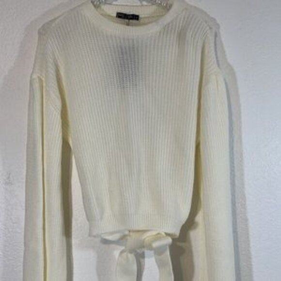 NASTY GAL Oh Tie There Knitted Open Back Sweater M - Picture 3 of 5